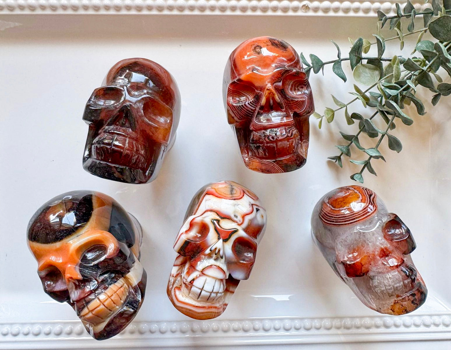 Silk Agate Skull