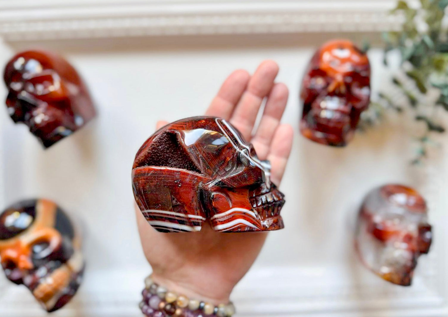 Silk Agate Skull