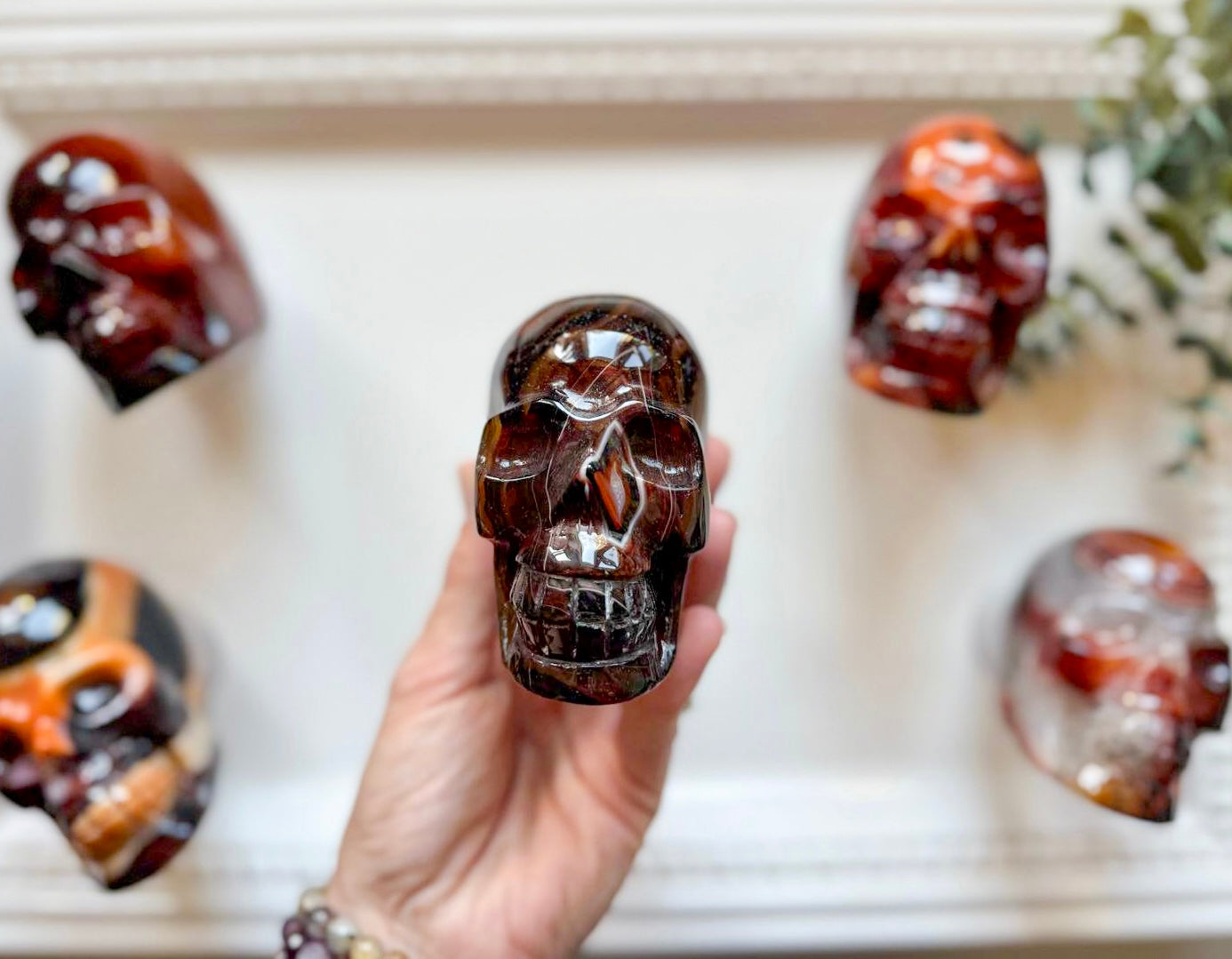 Silk Agate Skull