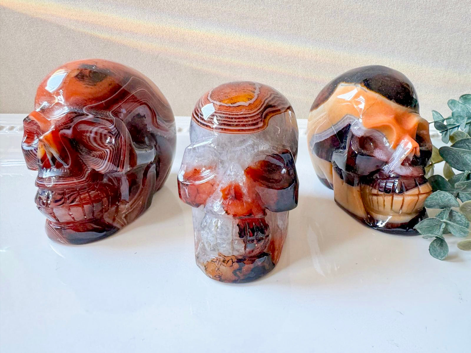 Silk Agate Skull