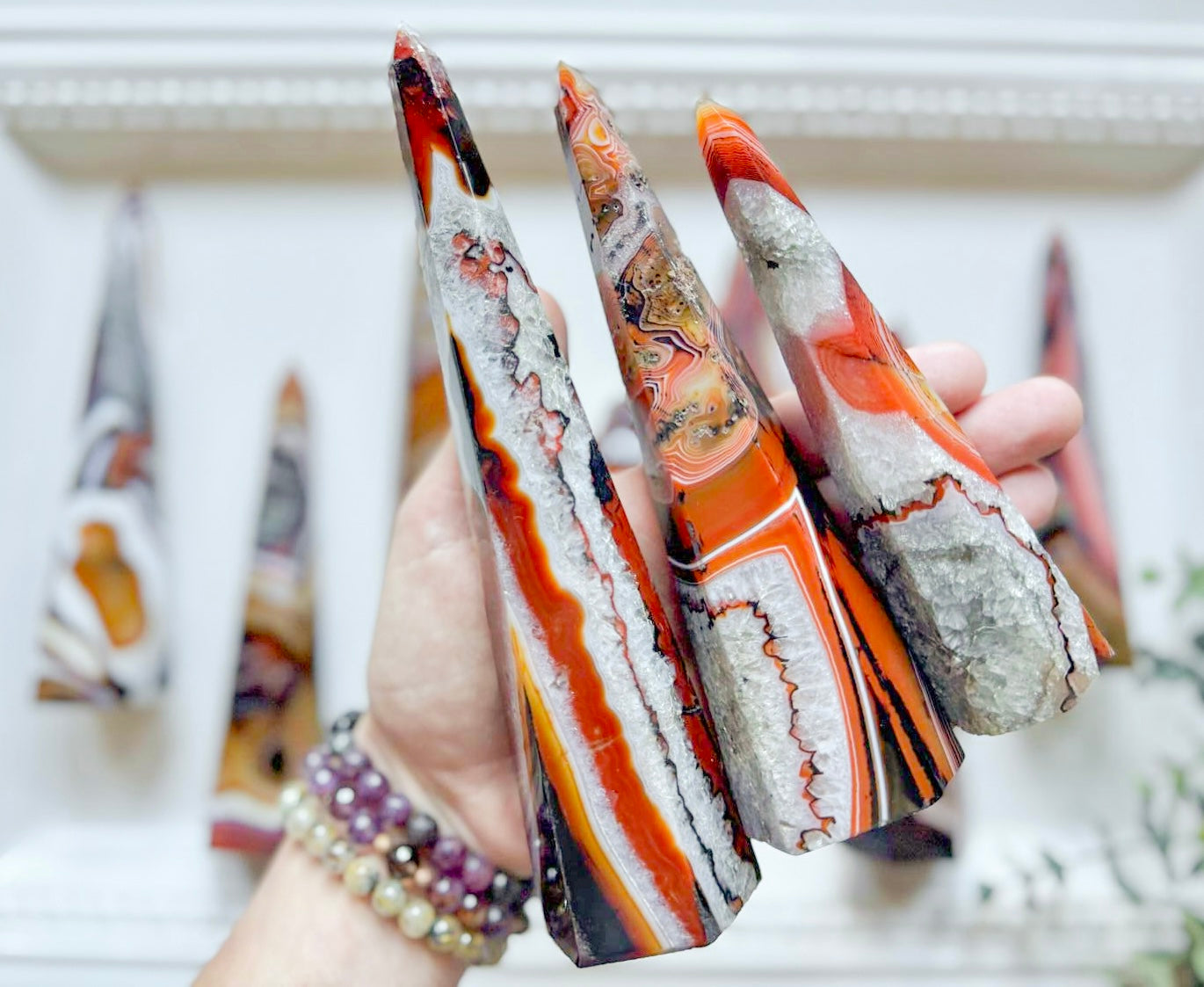 Silk Agate Tall Obelisk Point
