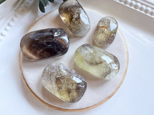 Smoky Citrine Palm Stone