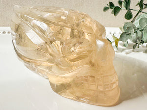 Smoky Citrine Traveler Skull || Brazil || Showpiece