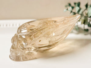 Smoky Citrine Traveler Skull || Brazil || Showpiece