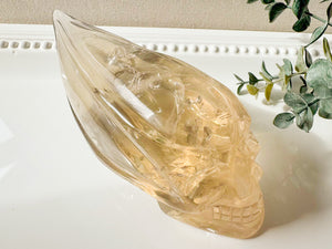 Smoky Citrine Traveler Skull || Brazil || Showpiece
