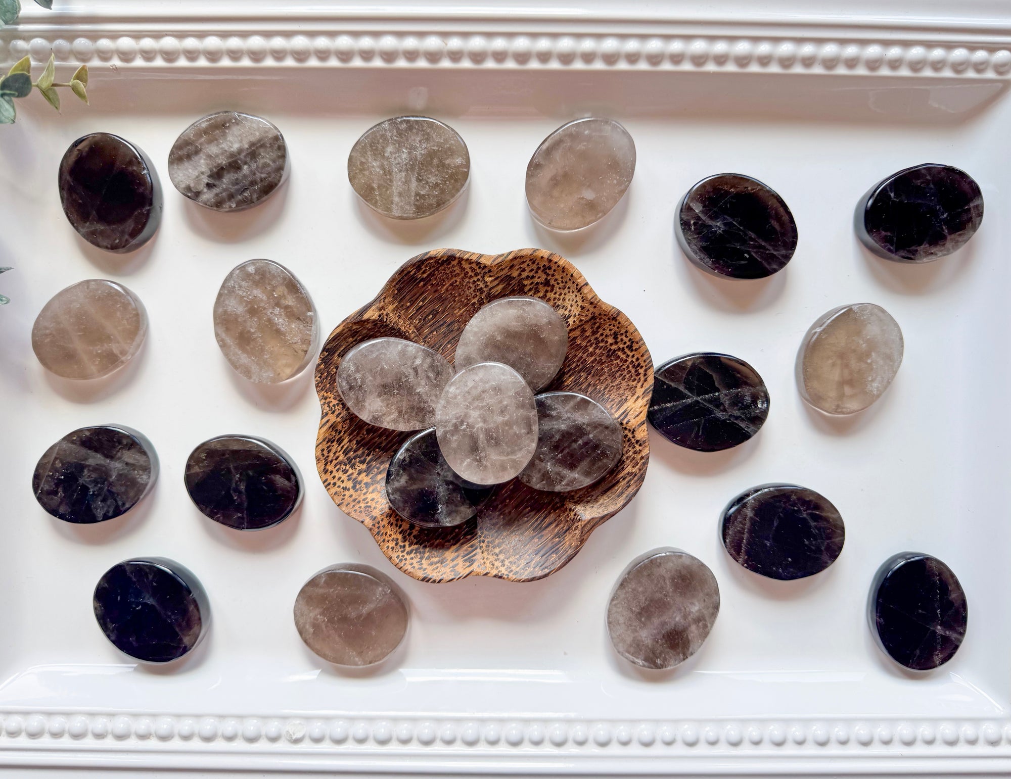 Smoky Quartz Flat Palm Stone
