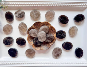 Smoky Quartz Flat Palm Stone
