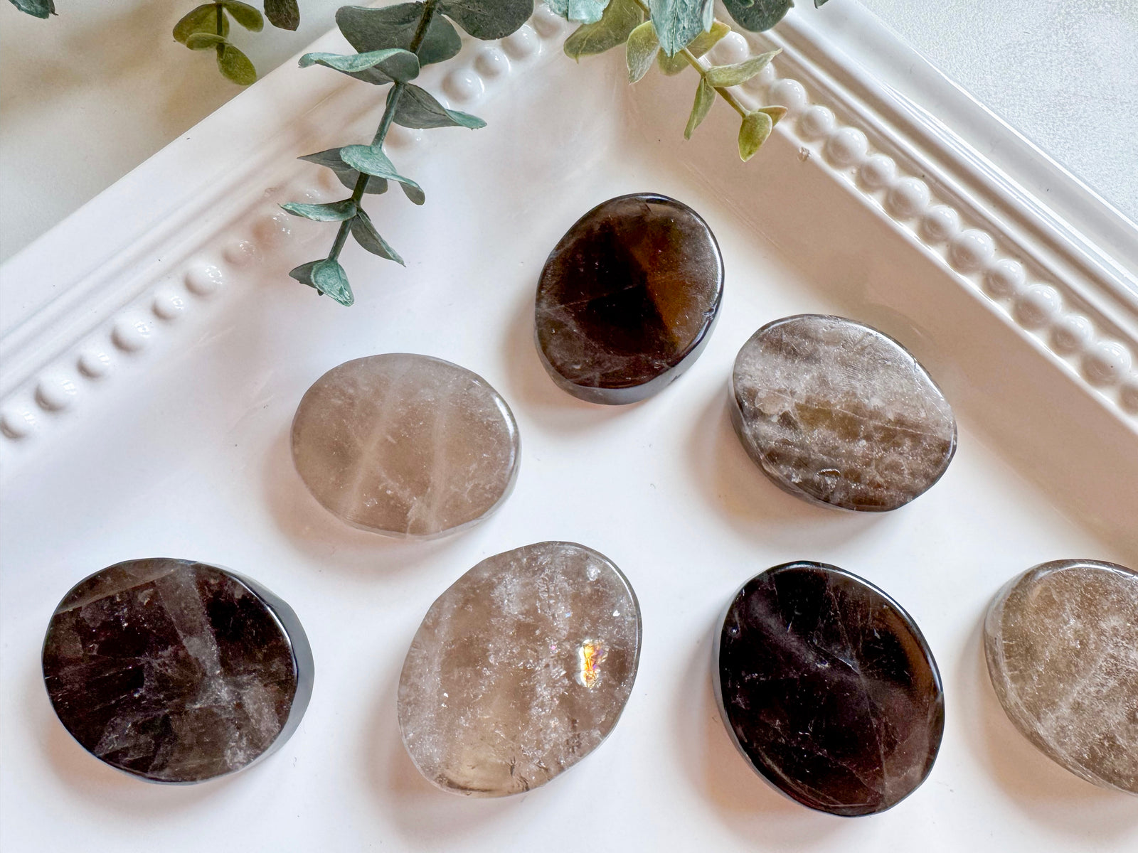 Smoky Quartz Flat Palm Stone
