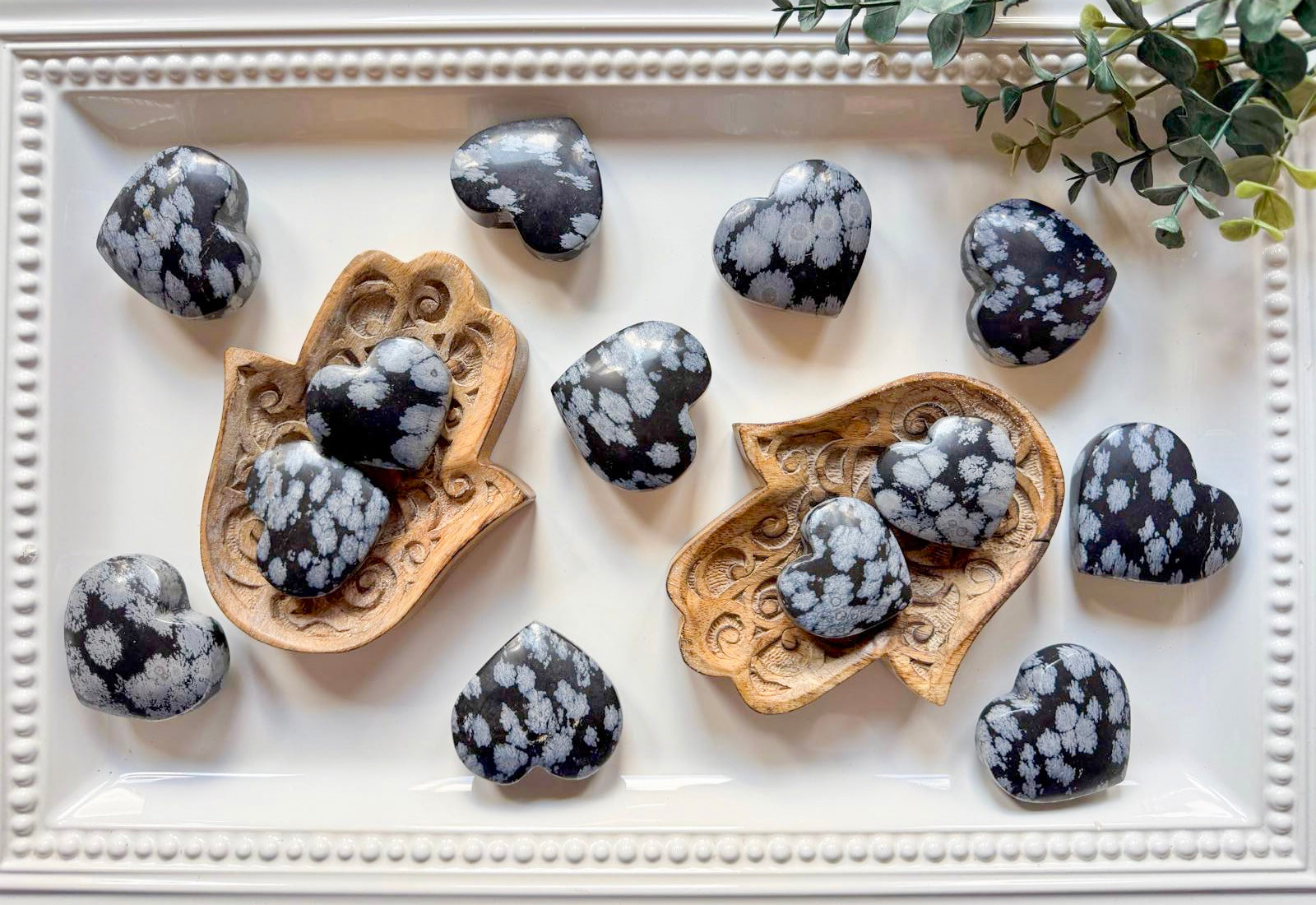Snowflake Obsidian Heart