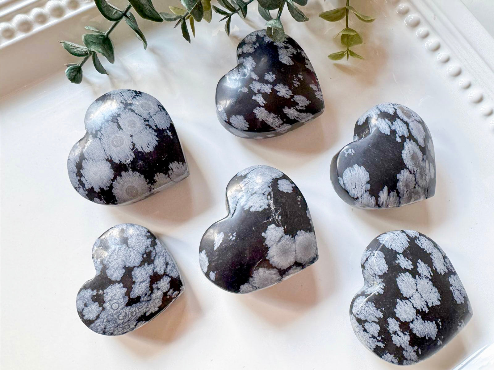 Snowflake Obsidian Heart