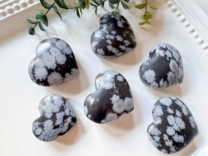 Snowflake Obsidian Heart