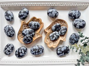 Snowflake Obsidian Palm Stone