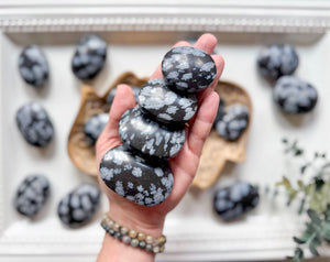 Snowflake Obsidian Palm Stone
