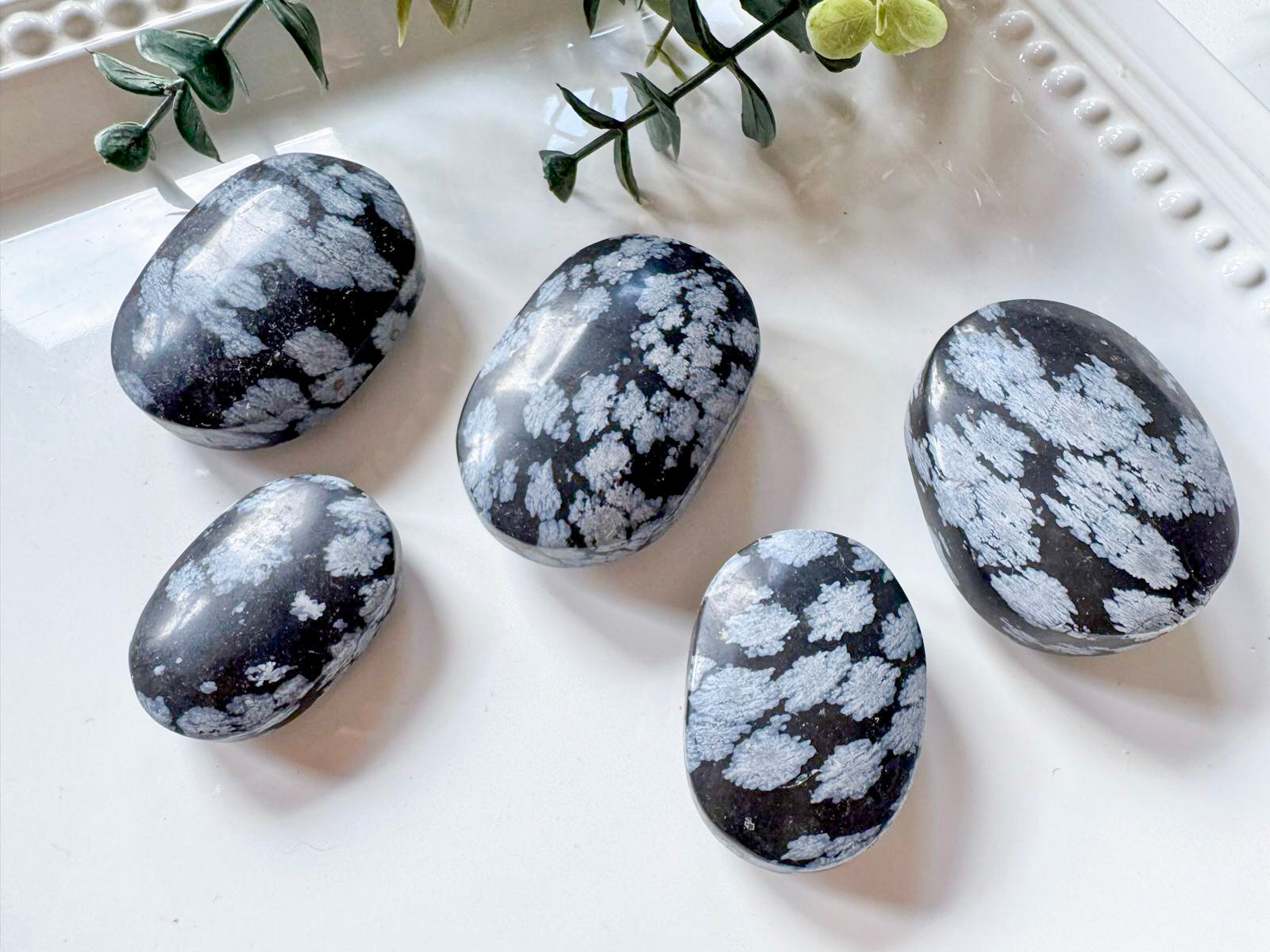 Snowflake Obsidian Palm Stone