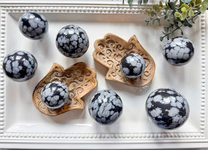 Snowflake Obsidian Sphere