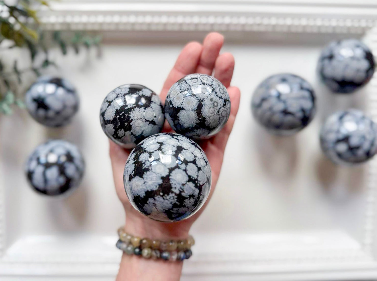 Snowflake Obsidian Sphere