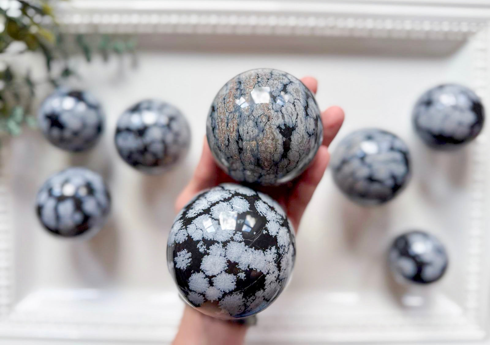Snowflake Obsidian Sphere