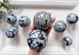 Snowflake Obsidian Sphere