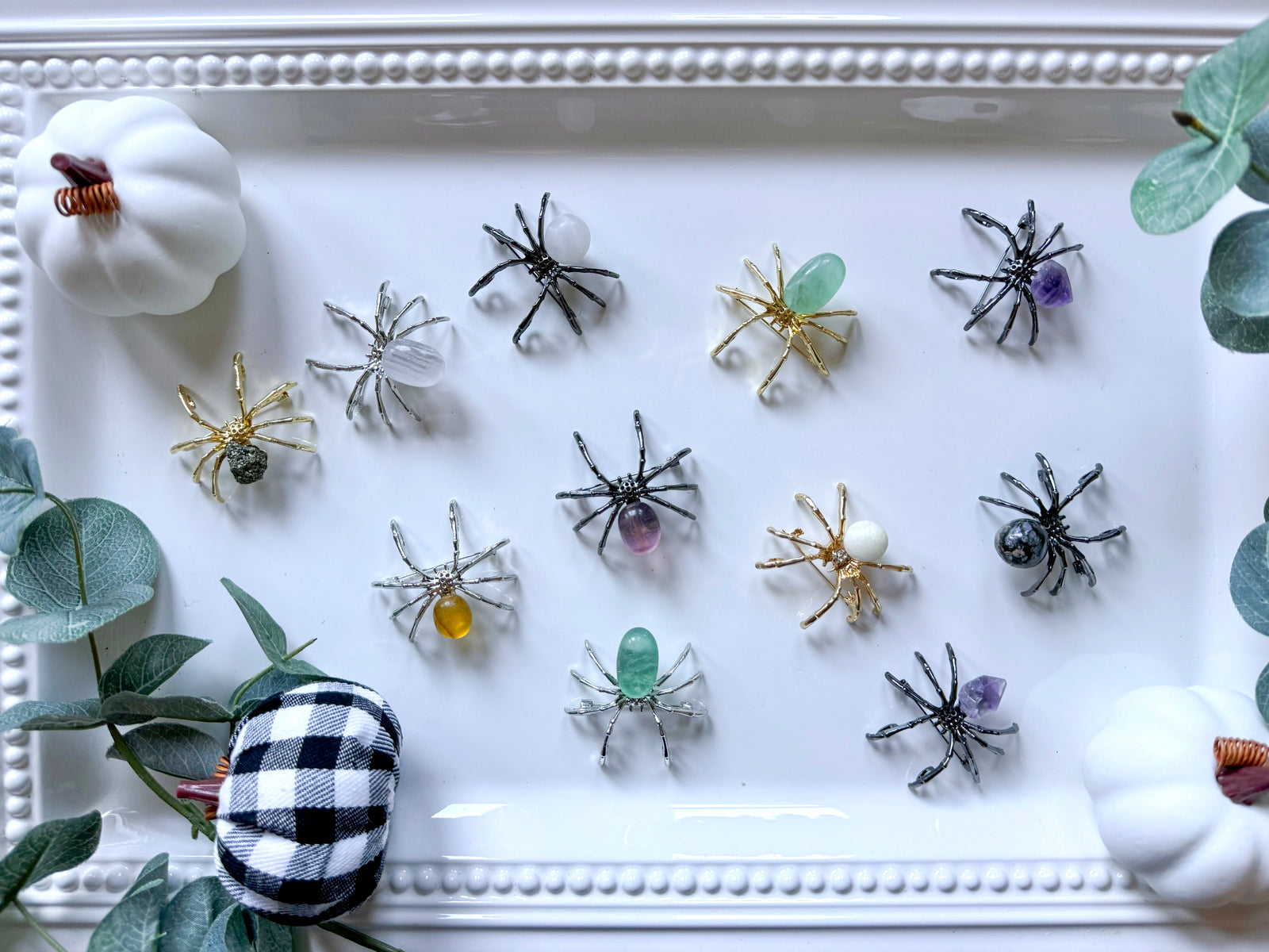 Spider Brooch with Crystal Accent