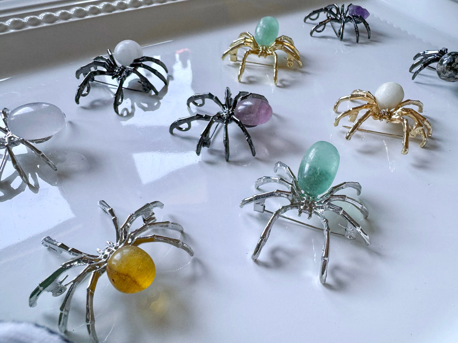 Spider Brooch with Crystal Accent