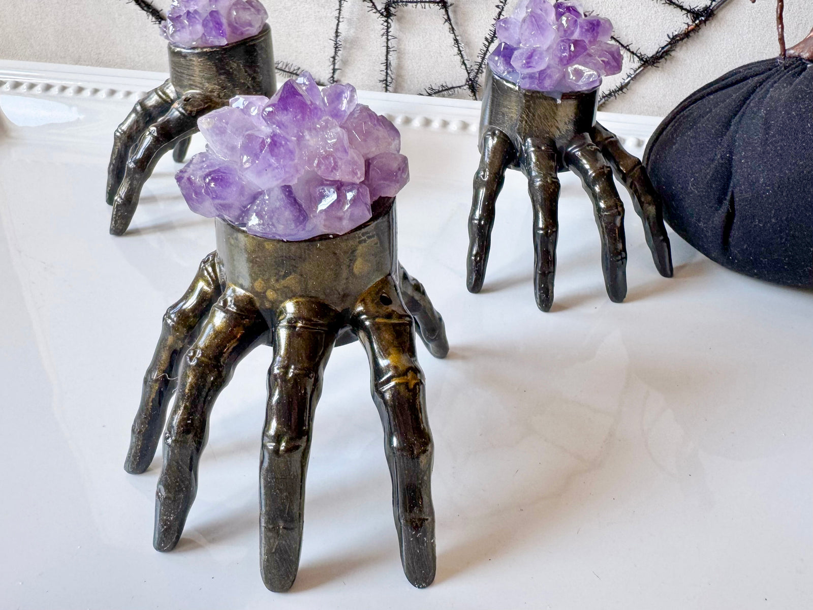 Spooky Halloween Hand Light with Amethyst Accent