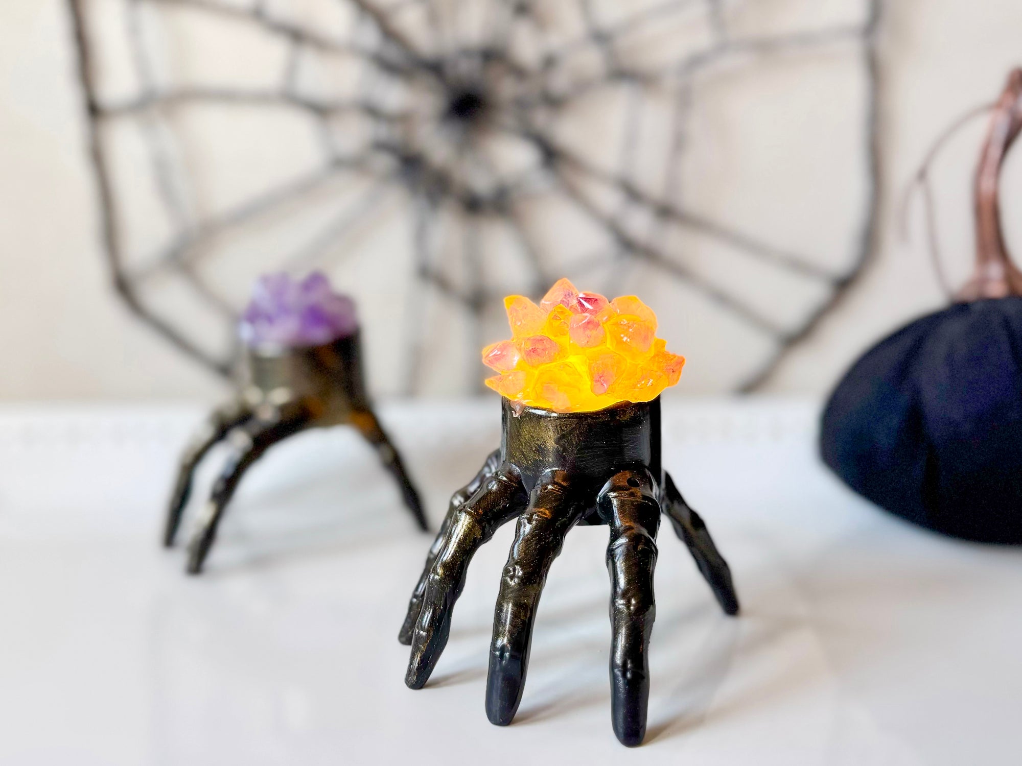 Spooky Halloween Hand Light with Amethyst Accent
