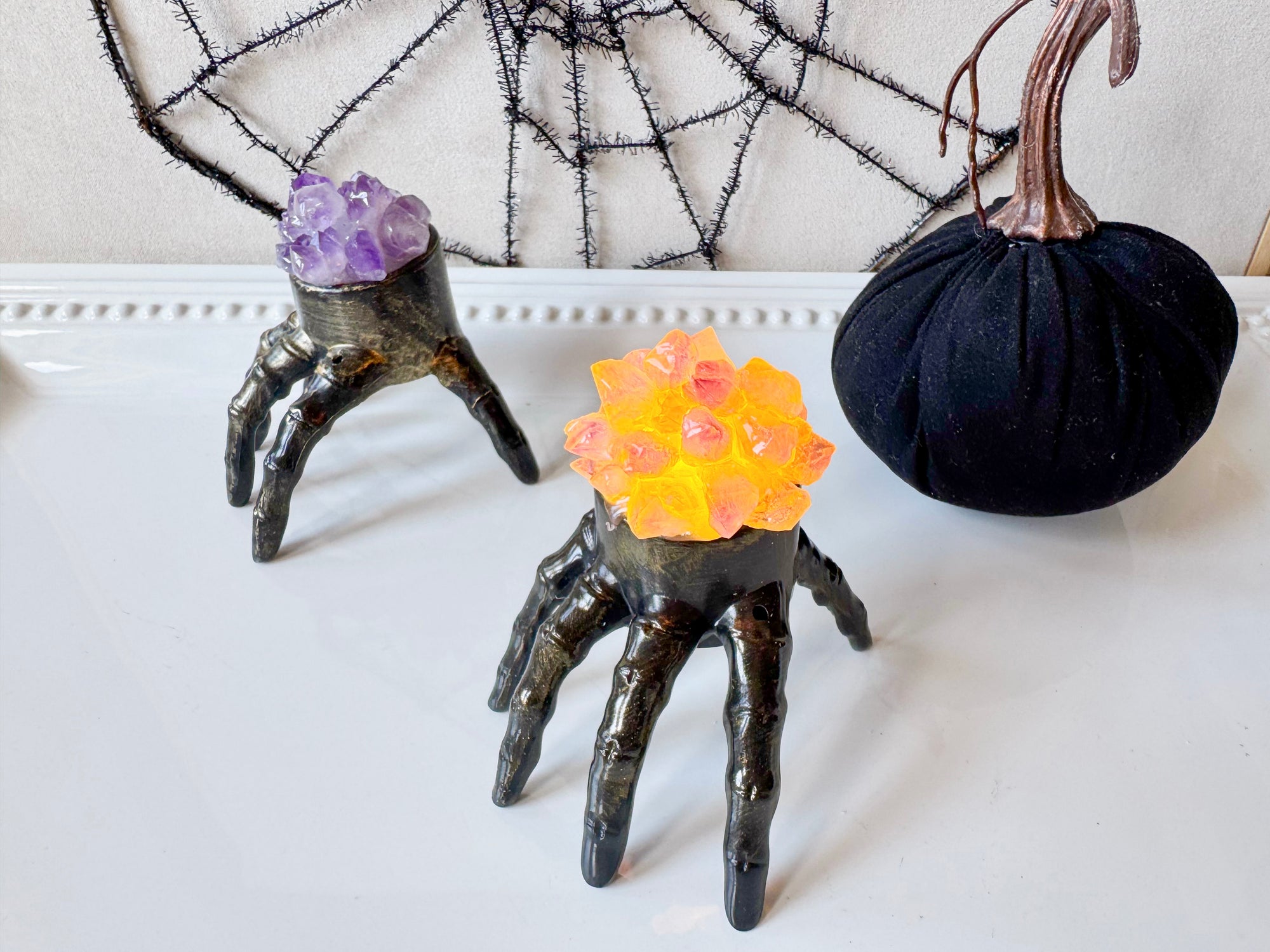 Spooky Halloween Hand Light with Amethyst Accent
