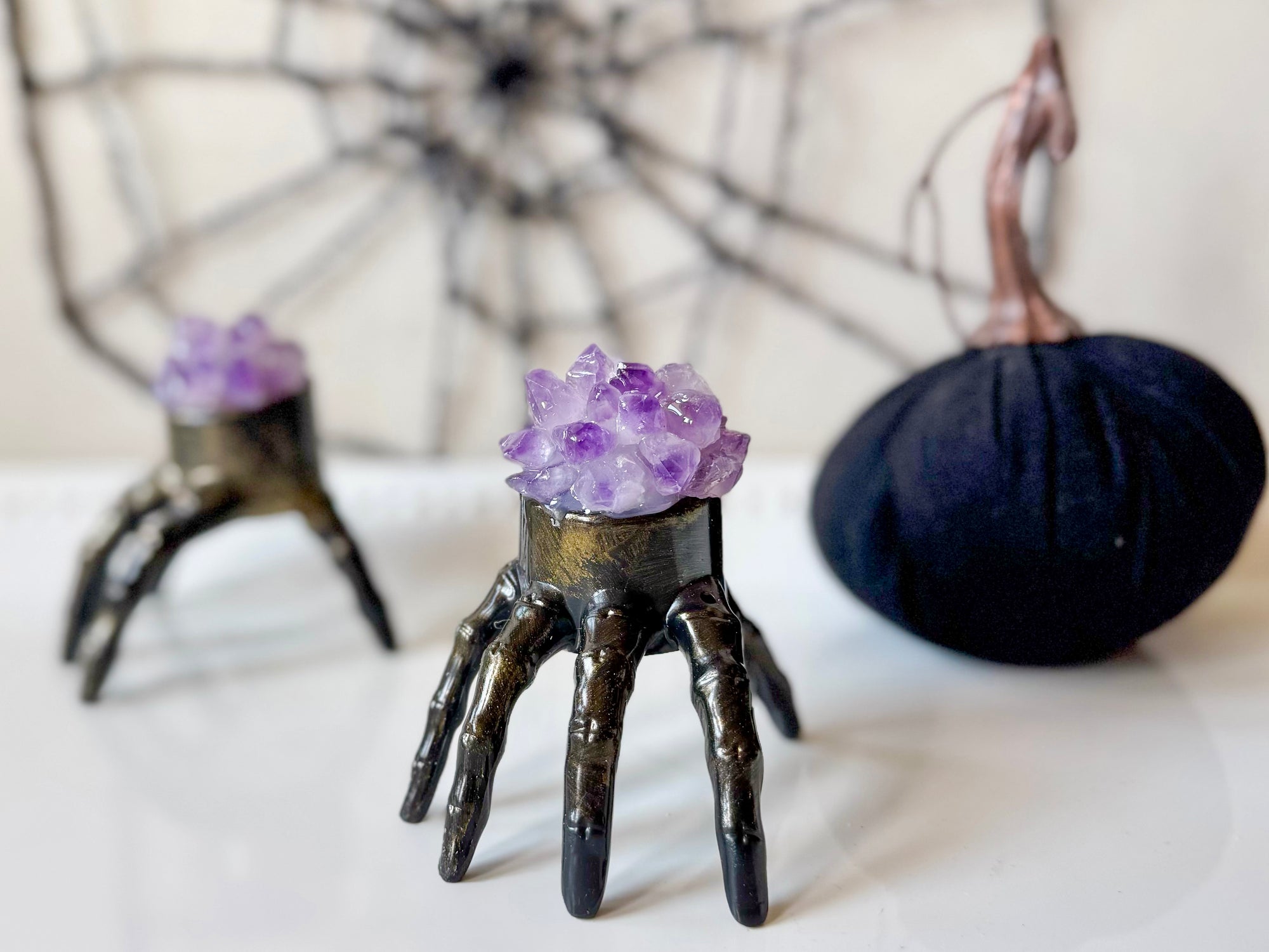 Spooky Halloween Hand Light with Amethyst Accent