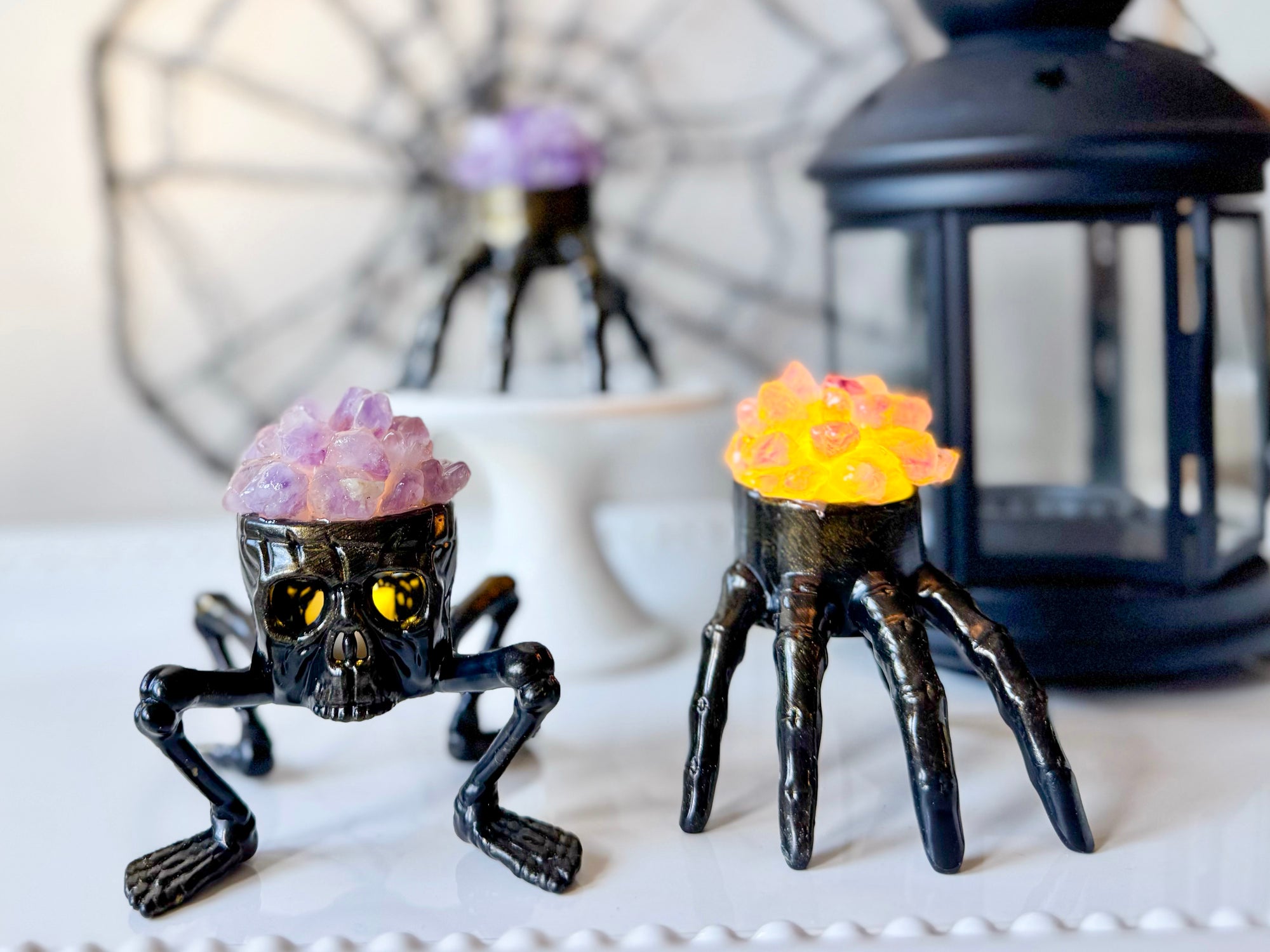 Spooky Halloween Hand Light with Amethyst Accent
