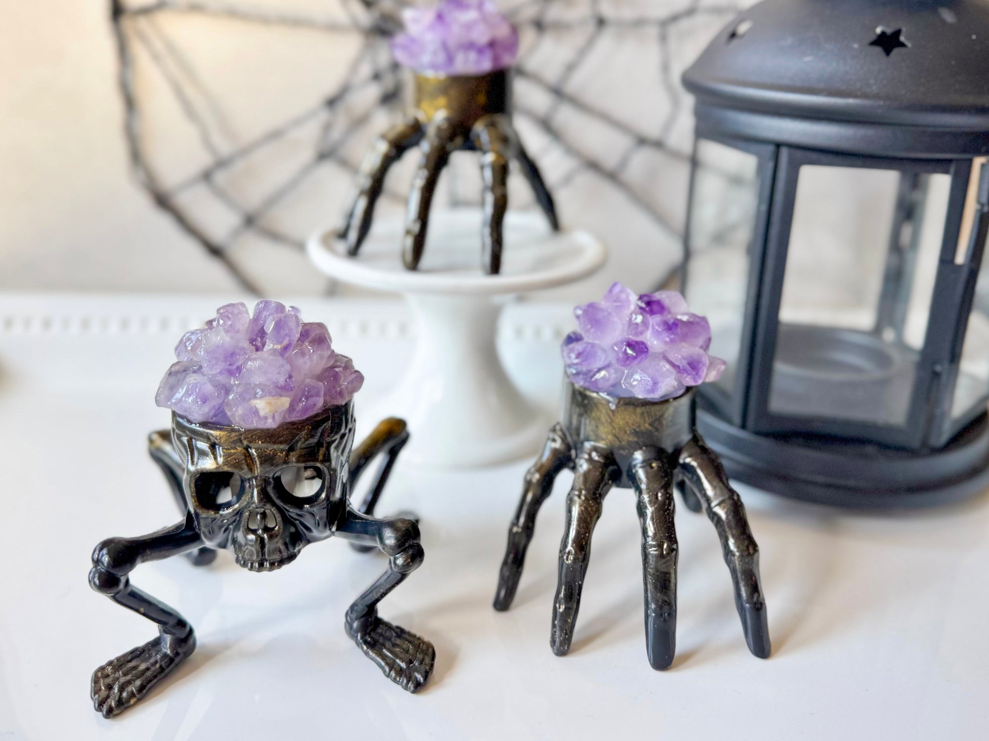 Spooky Halloween Hand Light with Amethyst Accent