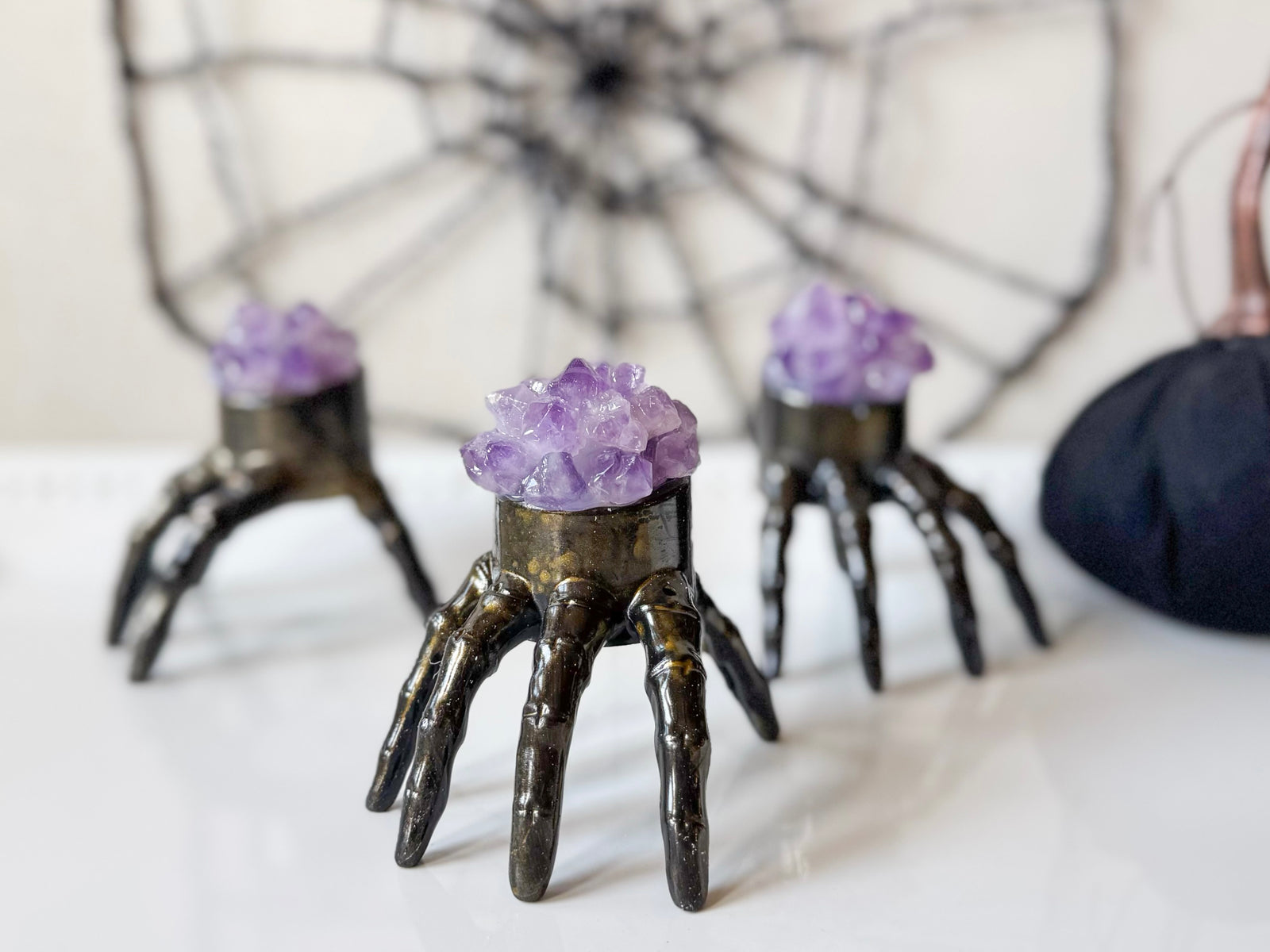 Spooky Halloween Hand Light with Amethyst Accent