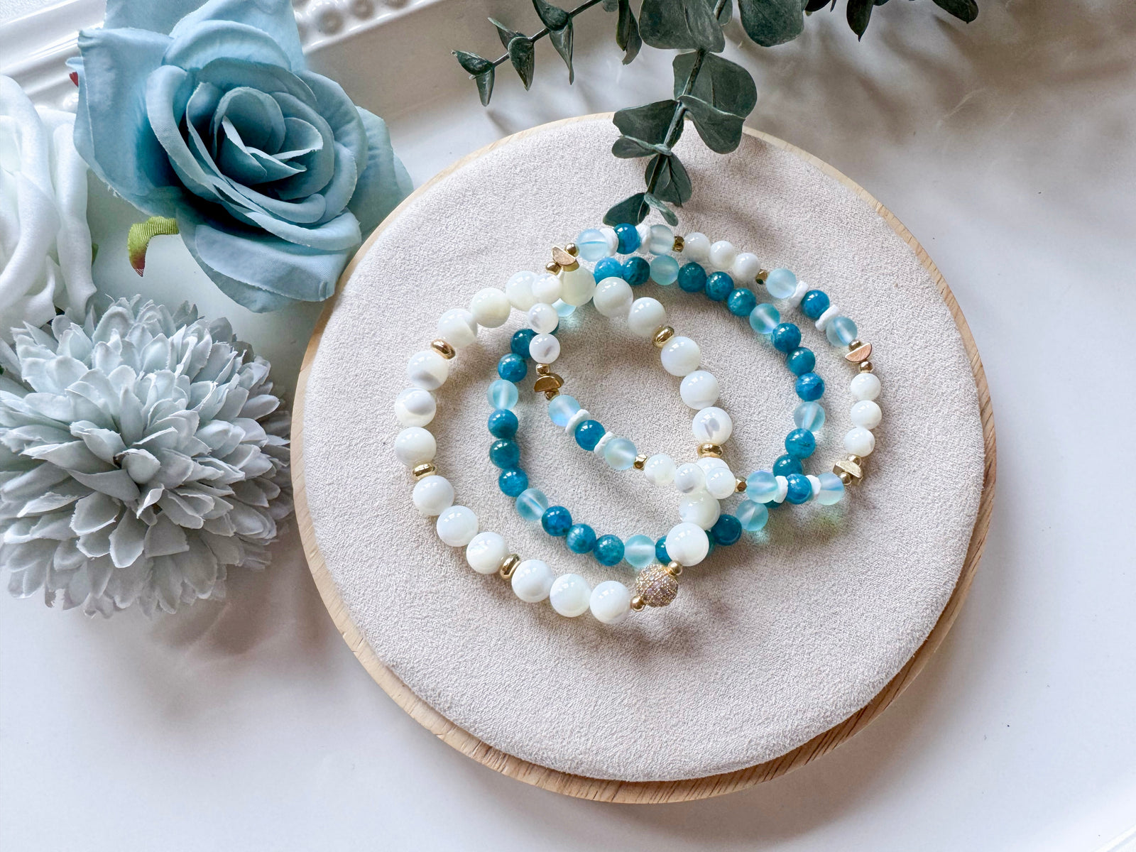 Summer Serenity Beaded Bracelet || Reiki Infused Stack