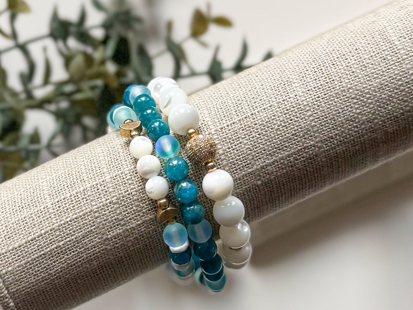 Summer Serenity Beaded Bracelet || Reiki Infused Stack