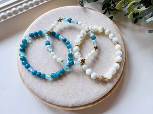Summer Serenity Beaded Bracelet || Reiki Infused Stack 