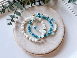 Summer Serenity Beaded Bracelet || Reiki Infused Stack 