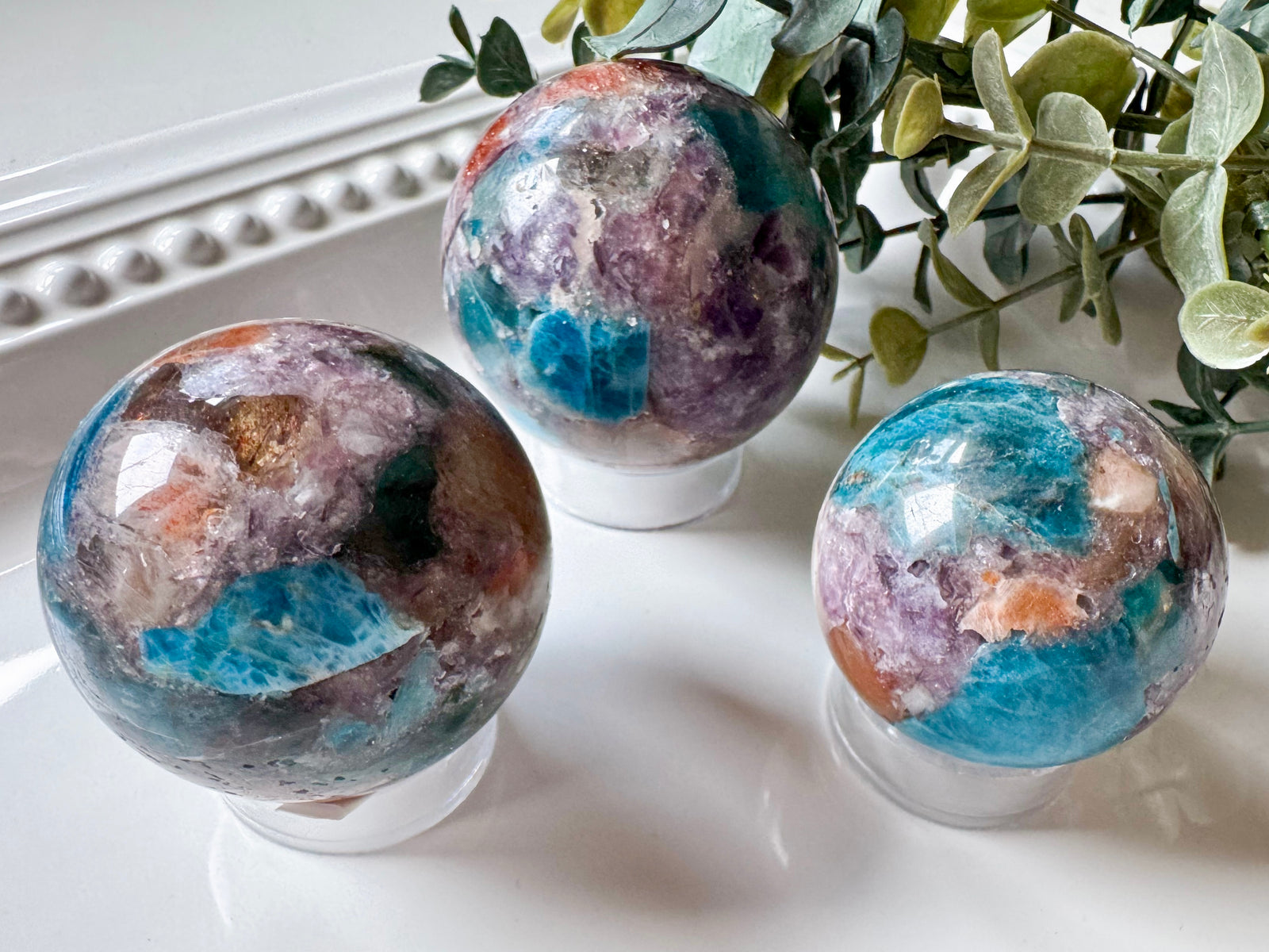 Sunstone-Apatite-Lepidolite Fusion Sphere