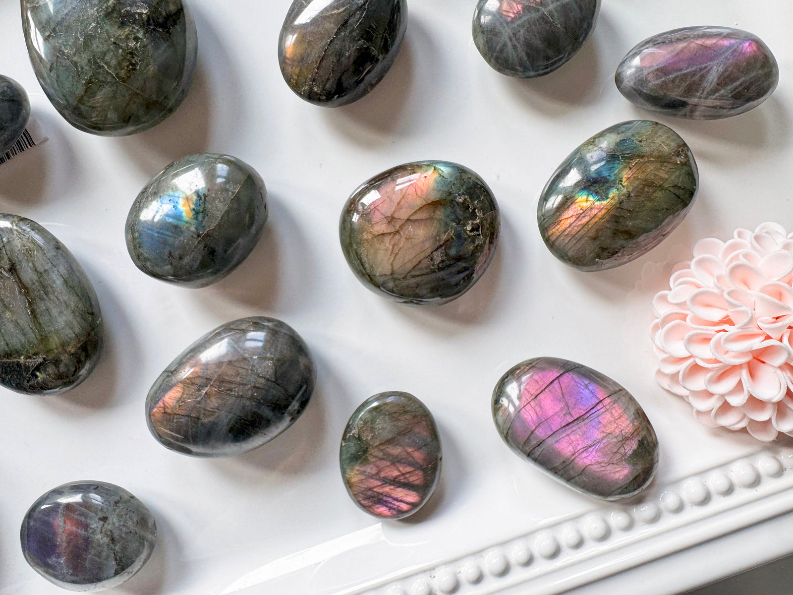 Super Labradorite Palm Stone|| Purple or Sunset Colors