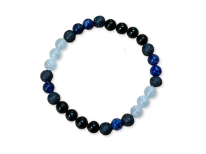 Throat Chakra || Aquamarine, Kyanite & Lapis Lazuli  || 8mm & 6mm