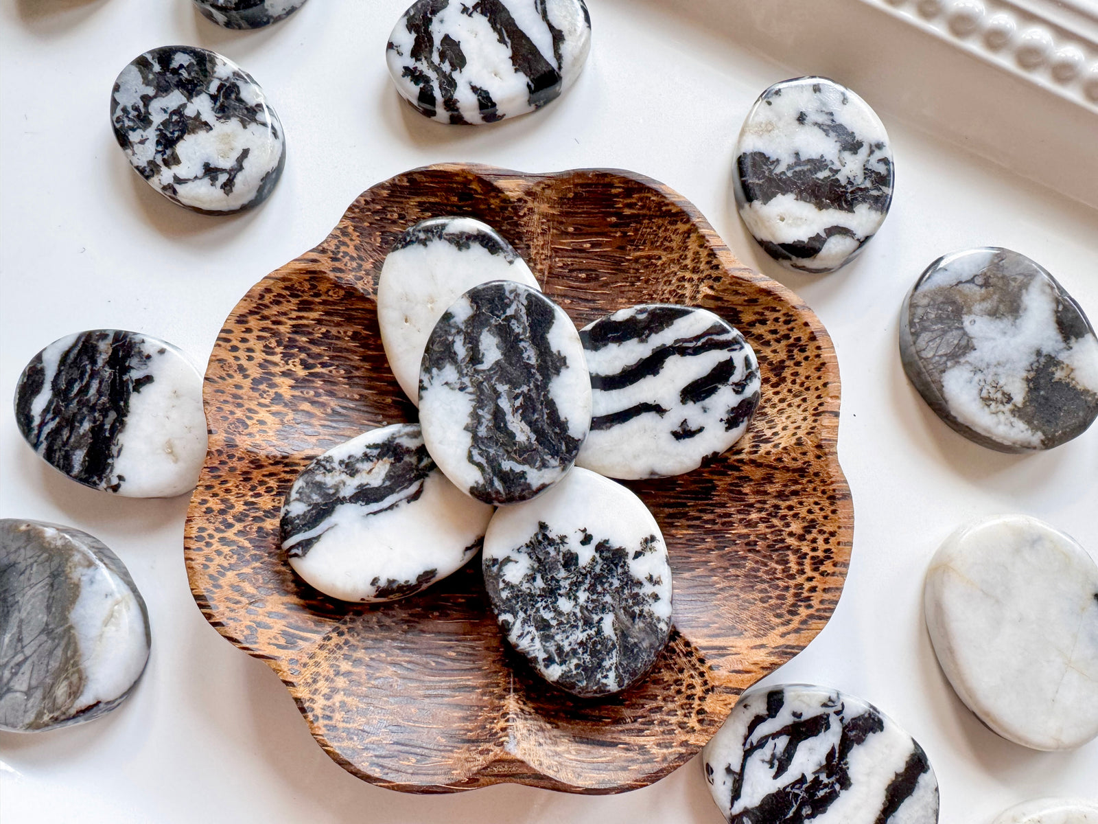 Tiger Calcite Flat Palm Stone
