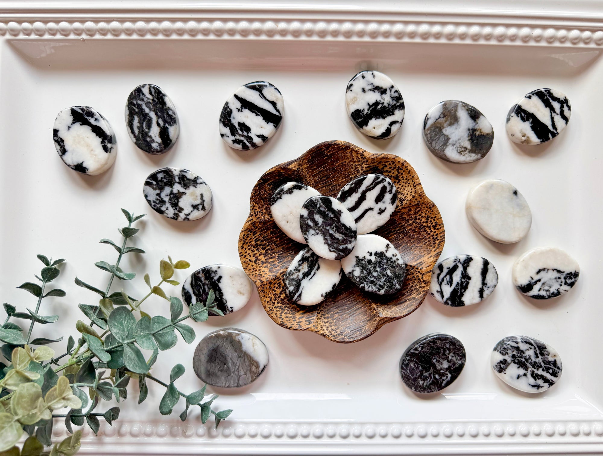 Tiger Calcite Flat Palm Stone
