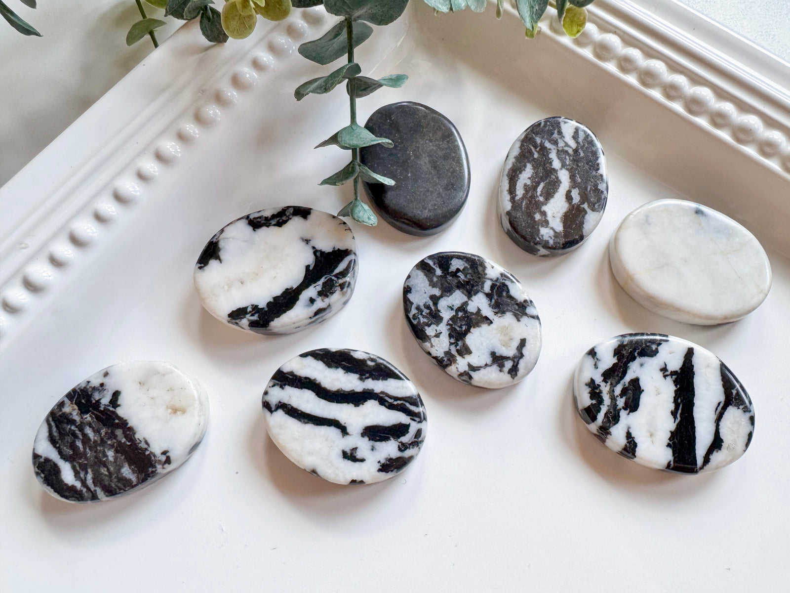 Tiger Calcite Flat Palm Stone
