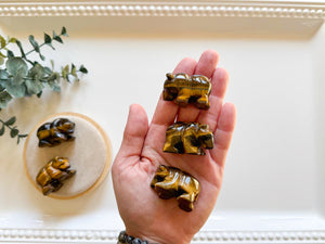 Tiger Eye Bear Carving || 1.5"