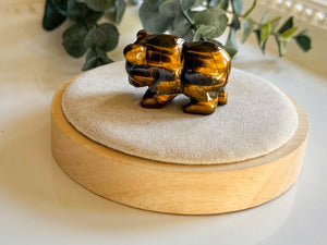 Tiger Eye Bear Carving || 1.5"
