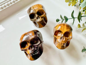 Tiger Eye Skull 2"