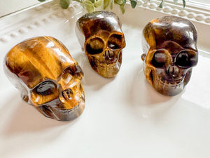 Tiger Eye Skull 2"