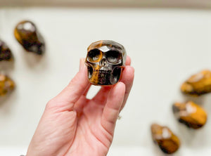 Tiger Eye Skull 2"