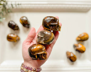 Tiger Eye Skull 2"