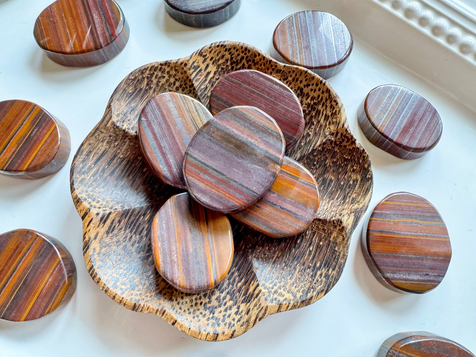 Tiger Iron Flat Palm Stone
