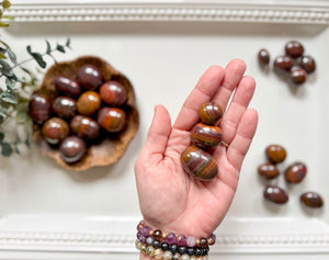 Tiger Iron Round Tumbled Stone