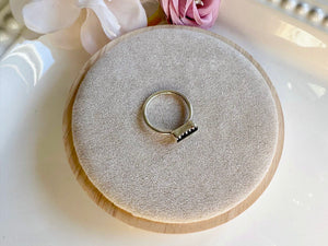 Tourmaline Sterling Ring || Horizontal Bar